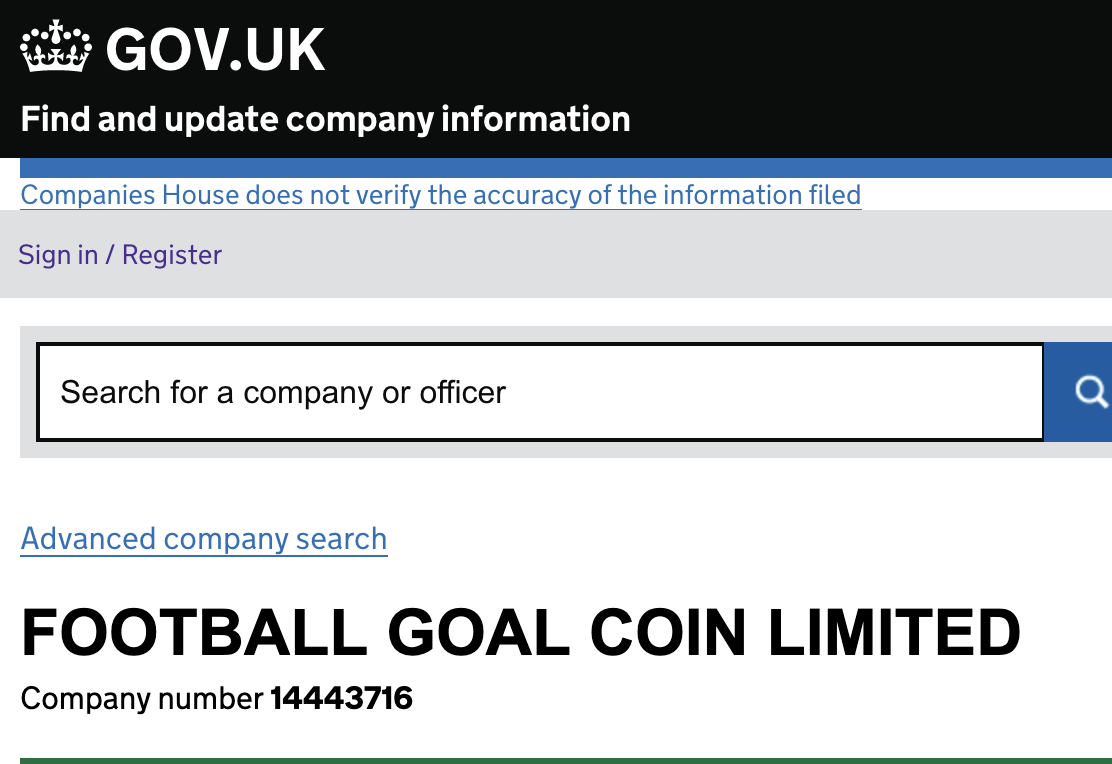 Football Goal Coin Limited